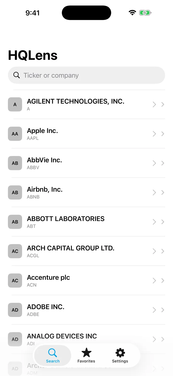 HQLens screenshot