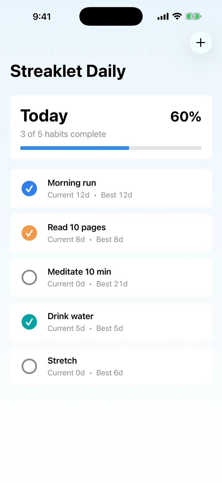 Streaklet screenshot